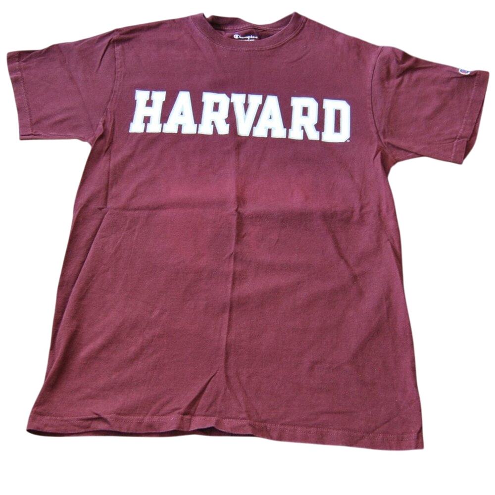 Harvard University Medium Crimson Champion Short Sleeve Shirt w/ Back Logo
